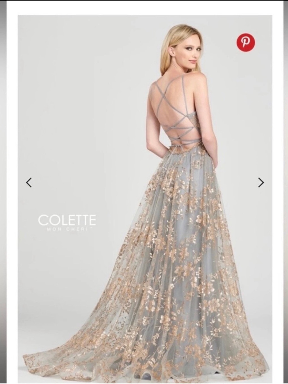 Grey and Rosegold Grad/Prom Dress